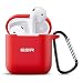 Produktbild ESR Schutzhülle Kompatibel mit dem AirPods Case (1st und 2nd Gen) [inkompatibel mit Kabelloses Ladecase] - Weicher Silikon Hüllen Case mit Karabiner [Passform Kratzfest Stoßfest] - Rot