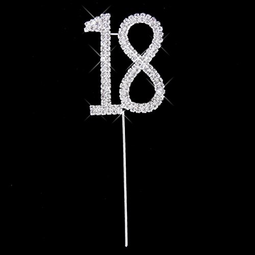 ULTNICE Geburtstag Kuchen Spitzenwerken Rhinstone Deko Cake Topper für 18 Hochzeit Jubiläum Geburtstag feiern - 2