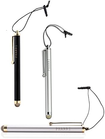 PHARRI 3-Pack Executive Stylus Pen Microfiber Mesh Tip for All Capacitive Touch Screen Smart Phones and Tablets(BGS)