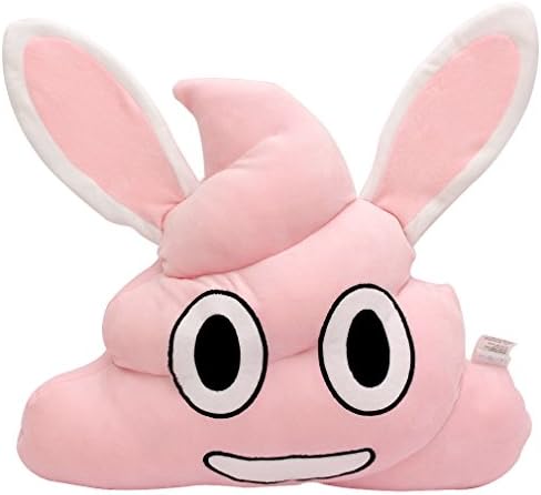 LALA HOME Bunny Ear Plush Pillow | Poop Emoji Toy | Funny Animal Pillow | Stuffed Rabbit Doll for Kids | Neat Soft and Squishy 17.7'' (bunny)
