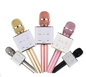 TechWiz Wireless Portable Handheld Singing Mic And Bluetooth Speaker Audio Recording For mobilephone Karaoke Mic Built in stereo also supports All Android & IOS Devices (Multicolour)