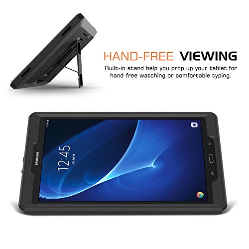 MoKo Galaxy Tab A 10.1 Hülle – [Heavy Duty] Ganzkörper-Rugged Hybrid Stand Cover Schutzhülle mit integriertem Displayschutz für Samsung Galaxy Tab A 10.1″ (2016) Wi-Fi/ LTE T580N / T585N, Schwarz - 4
