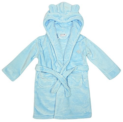 Boys Baby Toddler Elephant Motif Hooded Dressing Gown Blue sizes from 6 to 24 Months