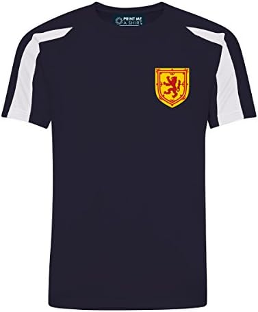 Personalised Retro Style Kit Navy Blue Scotland Football Shirt for Boys and Girls Best Birthday Gift for Unisex Children and Kids Playwear for 3 to 13 Year Old Kids