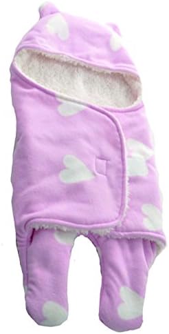 Mainaisi Newborn Toddler Sleeping Bag Swaddle Wrap Blanket for Babies Sleep Sack Cartoon Double-Layer Soft (S/Pink Love)