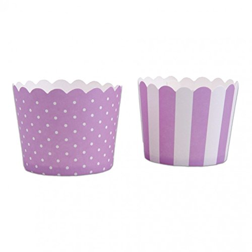Cupcake Cups , 12 Cupcake Backformen Papier ,5 cm,Flieder-Weiss