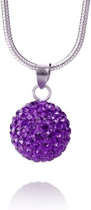 Karisma ladies pendant ball and silver chain 925 rhodium-plated with Swarovski Elements 12 mm Amethyst