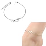 Horaire Fußkettchen Mode Einfach ∞ Symbol Anhänger Legierung FußSchmuck Frau Strand Fußkette Zubehör Ketten,21cm,Silber - 9