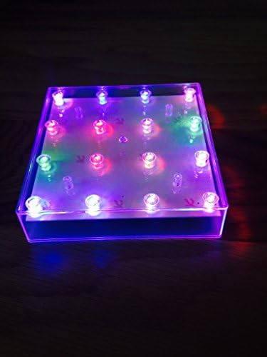 Square LED Light Base With 16 Colour Changing Bright Bulbs, Wedding Table Centrepiece