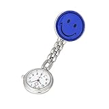 YEARNLY Krankenschwester Lächeln Digitale Analog Revers Taschenuhr mit Klammer
