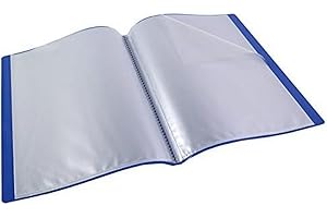Viquel - Protège documents 40 vues (20 pochettes) - Reliure Format A4 - Porte vues de bureau ESSENTIEL RECYCLE - Fabriqué en France - Bleu opaque