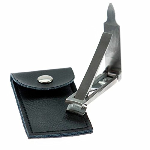 Cortaúñas de - Clavo Clip Schneider 5,8 cm Grande Diseño Plano de Acero mate Acero Inoxidable Uñas inkusive limpiador y lima de uñas