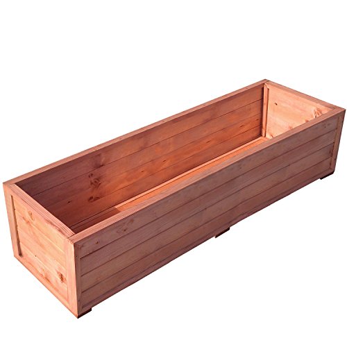 Blumenkübel Pflanzenkasten - aus Bochemit beschichtetem Massivholz - 120x40x32cm (LxBxH) - ideal für Garten oder Terasse