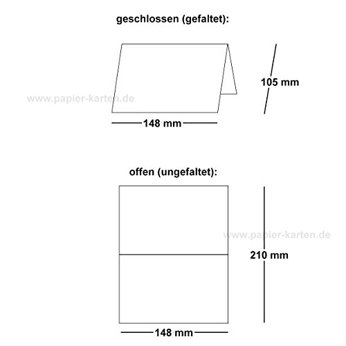 25x original ARTOZ DIN A6 Faltkarten – hochdoppelt – 220 g/m² // SERIE 1001 // Ivory-Elfenbein – gerippt! // 105 x 148 mm +alle Farben - 4