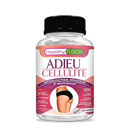 ADIEU CELLULITE - Puissant et Efficace anti cellulite - Formule avec CLA, L-Carnitine, Extrait d'Ananas et Cacao, Caféine, Gingko Biloba - Éliminez la cellulite d'une fois pour toutes! - 100 Capsules