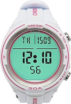 Cressi Sub S.p.A. Goa Ordinateur de Plongée et Horloge Mixte Adulte, Blanc/Rose, Uni