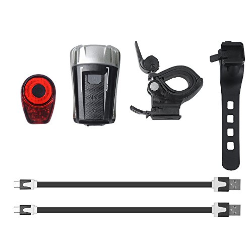 LED Fahrradlicht, Sahara Sailor Fahrrad Beleuchtung Rücklicht Frontlichter Set USB wiederaufladbar Fahrradlampensets mit Leuchtclipse 4 Licht-Modi für Berg-Radfahren, Camping und täglichen Gebrauch - 8