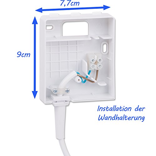 TZS First Austria – Hotelföhn 1200W über 2m Spiralkabel mit Wandhalterung verbunden/ Kaltluft, 2 Temperaturstufen/ Hotel-Haartrockner/ Fön Föhn | weiß - 6
