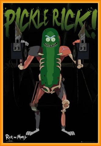 Rick Y Morty Póster con Marco (Plástico) - Pickle Rick, Rickinillo C