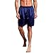 Produktbild Ba Zha Hei Männer Fünf Punkte Einfarbig Freizeit Lose Strand Dünne Schlafhose Männer Silk Satin Pyjama Nachtwäsche Homewear Roben Shorts Loungewear Unterwäsche (2XL, Blau)
