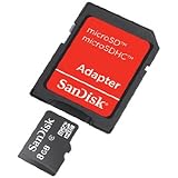 SanDisk microSDHC 8GB Class 4 Speicherkarte (inkl. microSD zu SD Adapter)