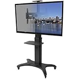 Kanto MTMA70PL Mobile TV Stand for 40-70 inch Flat Screen Displays – With Top Shelf and Adjustable Middle Tray
