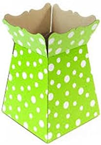 Diamante Crafts Living Vases - Polka Dot Spot - Florist Bouquet Box Flower Sweet Boxes - 6 Cols (1, Lime Green Polka - Living Vases)