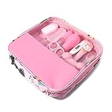 ♥ Material: Bolso de mano, plástico y acero inoxidable Tamaño: Longitud: aspirador nasal: 8,5 cm/3,35 pulgadas cepillo de dientes dedo: 5,5 cm/2,17 pulgadas pincel: 12 cm/4.72 en termómetro: 12 cm/4.72 en tijeras para uñas: 6 cm/pinza: 8.5 cm/3.35 en