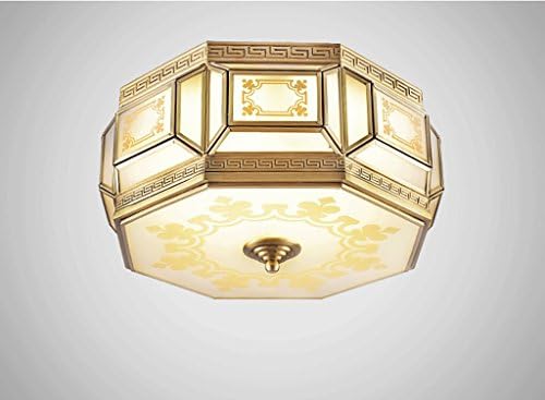 ZHDC® New Chinese ceiling lamps, master bedroom Ceiling lights all bronze LED Living room lights Modern simplicity Round study Balcony lights Easy to clean ceiling lamp ( Size : Diameter 45cm )