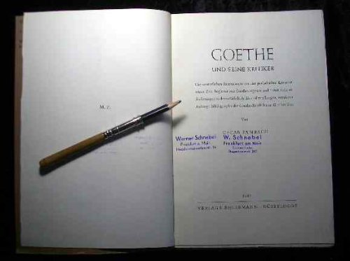 Goethe und seine Kritiker : Die wesentlichen Rezensionen aus d. periodischen Literatur seiner Zeit, begleitet von Goethes eigenen u. seiner Freunde Äusserungen zu deren Gehalt. In Einzeldarstellungen, mit einem Anh.: Bibliographie der Goethe-Kritik bis zu Goethes Tod.