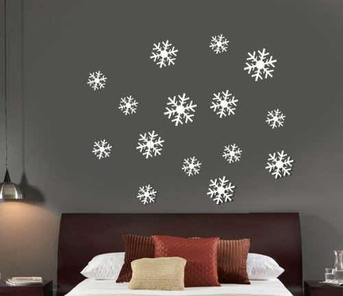qwer High-end atmospheric snowflake figure mirrored walls posted DIY murals mandatory P008, silver