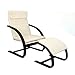 Produktbild Homestyle4u Schwingsessel Freischwinger Sessel mit Hocker in natur dunkelbraun Relaxsessel Schaukelstuhl Schwingstuhl