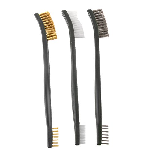 3pc Drahtbuerstengarnitur Messing Nylon Edelstahl Borstenreinigungswerkzeug Reinigungsmittel - 3