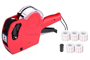 Samvardhan 8 Digits Price Labeller Printing Rate Printer (MRP Rate Gun) Label Gun with 6000 Label Stickers & 2 Ink Rolls (Pack of 1