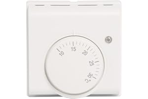 WMLBK Termostato per ambienti, 220 V, termostato meccanico, regolazione della temperatura, per aria condizionata e per riscaldamento a pavimento con interruttore