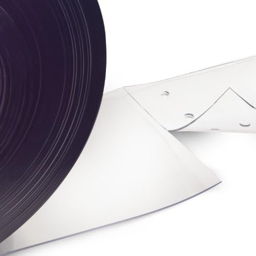 Aleco 177048 Clear-Flex II TearAway PVC Perforated Pre-Punched Low-Temp Reinforced Freezer Replacement Strip, 7' Length x 8" Width x 0.08" Thick