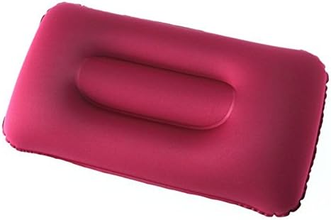 Super-Soft Inflatable Pillow Airplane Pillow, Travel Pillow Camping Pillow Suitable for Sofa, Bed, Chair, Auto Seat (Rectangle Red)