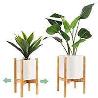 Surplex Verstellbarer Pflanzenständer, Retro Mitte des Jahrhunderts erweiterbarer Holz-Pflanzenhalter, Modern…