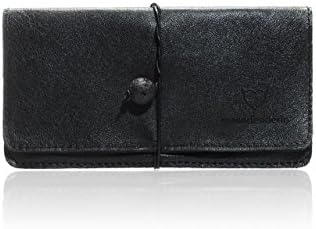 black leather tobacco pouch with black stitching, case, bag, with strap and lava stone, italian handmade product with Italian genuine leather - present ideas - unisex