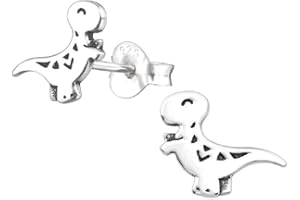 Laimons Boucles d'oreilles pour fille - Bijoux pour enfants - Dinosaure - Reptile - Tyrannosaurus Rex - 9 mm - Oxydé - En argent sterling 925, Argent sterling