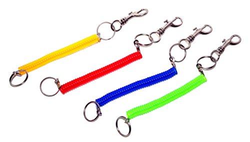 Preisvergleich Produktbild 4 mal Schlüsselanhänger Stretch Spiralkabel Scherzartikel