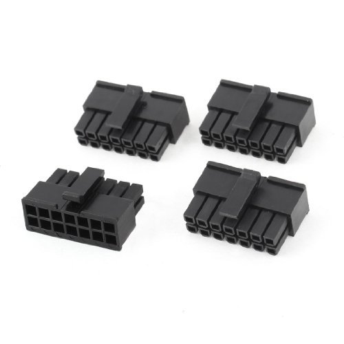 4 Stück 3mm Pitch 14-Pin Stecker-Buchse PC-Netzteil ATX Stecker Schwarz für Auto