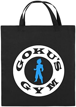 Comedy Bags - SON GOKU'S GYM - jute bag - short handles - 38x42cm - Colour: black / white-light blue