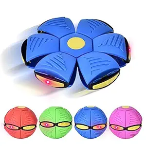 M-K ENTERPRISE Flying Saucer Ball, Magic Ball, Frisbee Deformation Ball, Deformation Light UFO, Deformation Magic Football Flat Throw Ball, with LED Light Flying Toys Parent-Child Toy