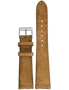 Calais Uhrenarmband - HORWOOD Handgefertig Italien 20mm Bandbreite Veloursleder Beige