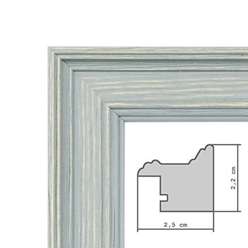 Wand-Spiegel 34×64 cm im Holzrahmen Skandinavisches Design Petrol / Spiegelfläche 30×60 cm - 5
