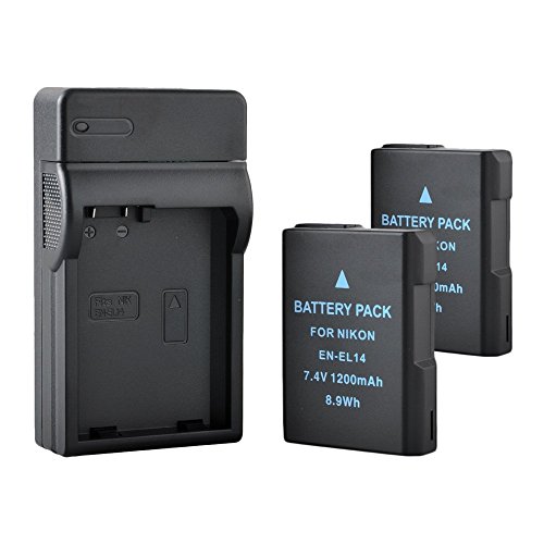 BPS 2 Batteries de Remplacement Appareil Photo Num  rique Nikon EN-EL14 EN-EL14a   1 Chargeur USB de Batterie pour Nikon   Mini Micro cbles