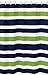 Produktbild BBFhome Hem Gewichte Vorhang Duschvorhang 90x180 CM Badezimmer Gewebe Bad Stripes Marineblau Lindgrün und Weiß Kinder