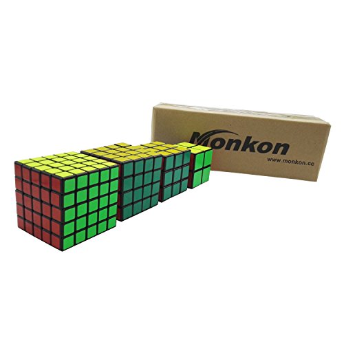 Monkon Puzzle Bundle Pack,2x2x2,3x3x3,4x4x4,5x5x5 Set Speed Magic Cube Collection