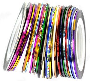 Amazing Value Set of 30 Rolls Nail Art Striping Tapes / Line Decorations / Nailart Strips By VAGA